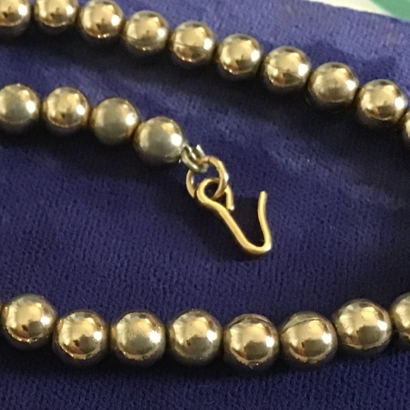 Monet Vintage Gold Tone Bead Necklace 15” Adjustable - Picture 3 of 11